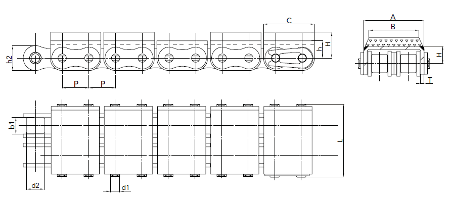 TransDrive Roller Chain with U-type Vulcanised Profiles