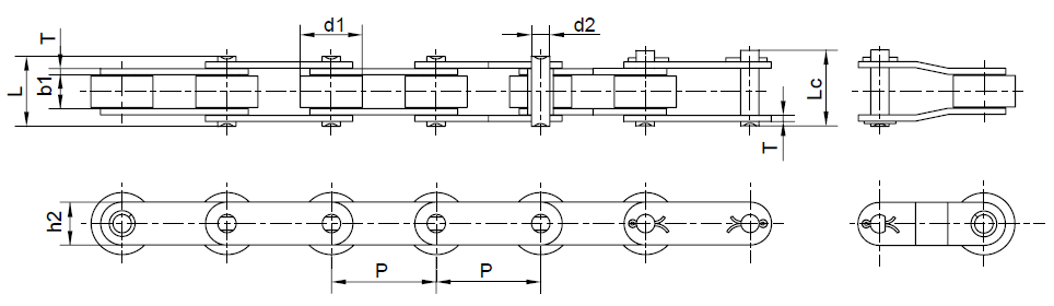 Double Pitch Conveyor Chain R