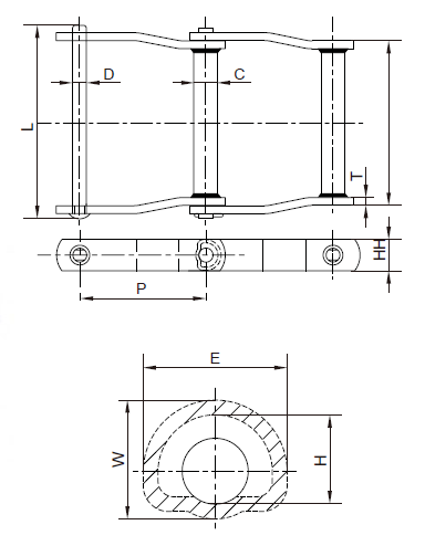 Straight sidebar welded steel chain3