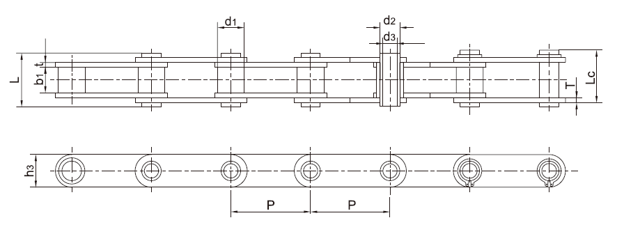 TransDrive Hollow Pin Chain ANSI with Straight Side Plates