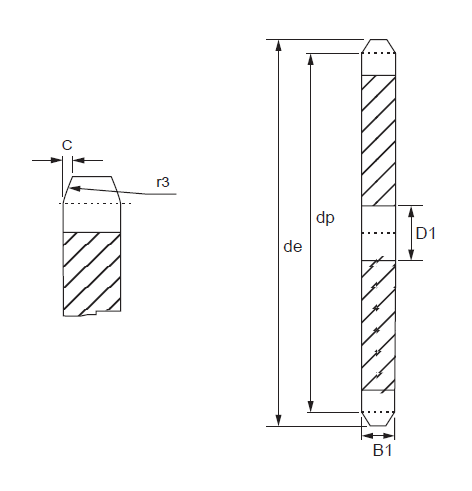 TransDrive Type A ANSI Pilot Bore Sprocket