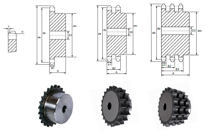 TD PB Sprockets Triplex