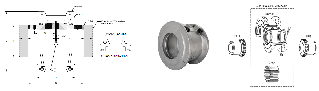 Grid Coupling - T10 Type H drawing