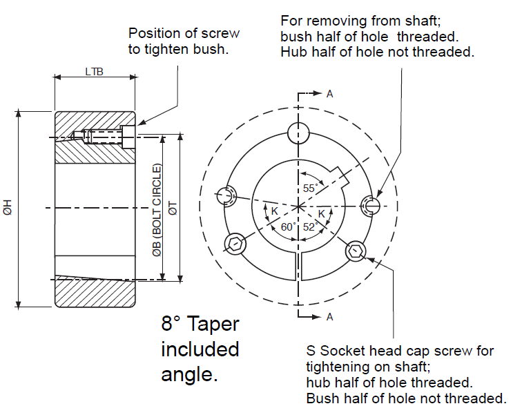 Taper Bush 3525 to 5050