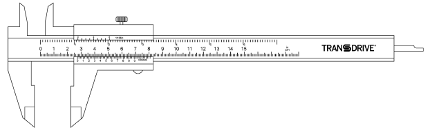 TransDrive Analogue Vernier Caliper drawing