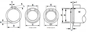 TransDrive Heavy Duty External Circlips drawing